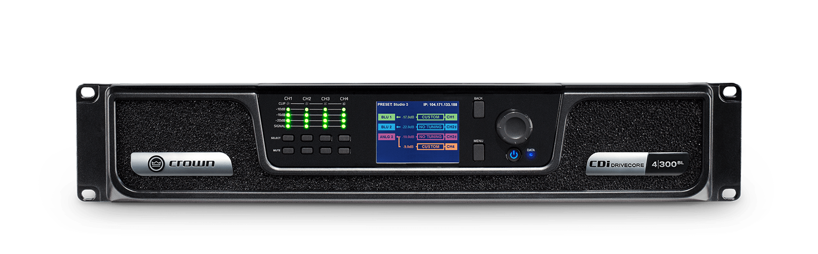 Amplificador analógico com BLU Link, 4 canais, 300W por canal de saída - Imagem 5