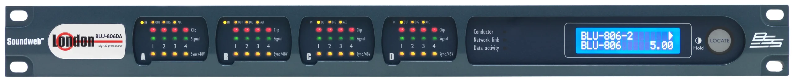 Processador de sinal com Blu Link e compatível com Dante™ / AES67 / EN 54-16 (sem cards)