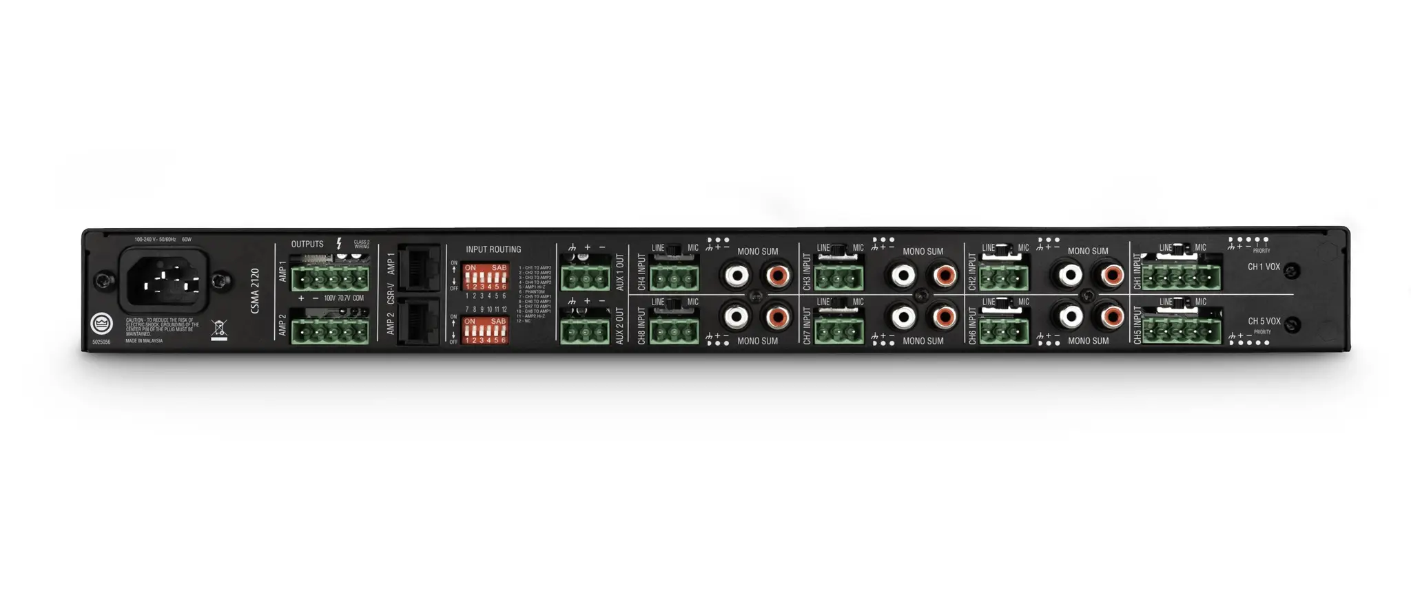 Mixer/amplificador com 8 entradas, 2 canais de 120W de saída  - Imagem 2