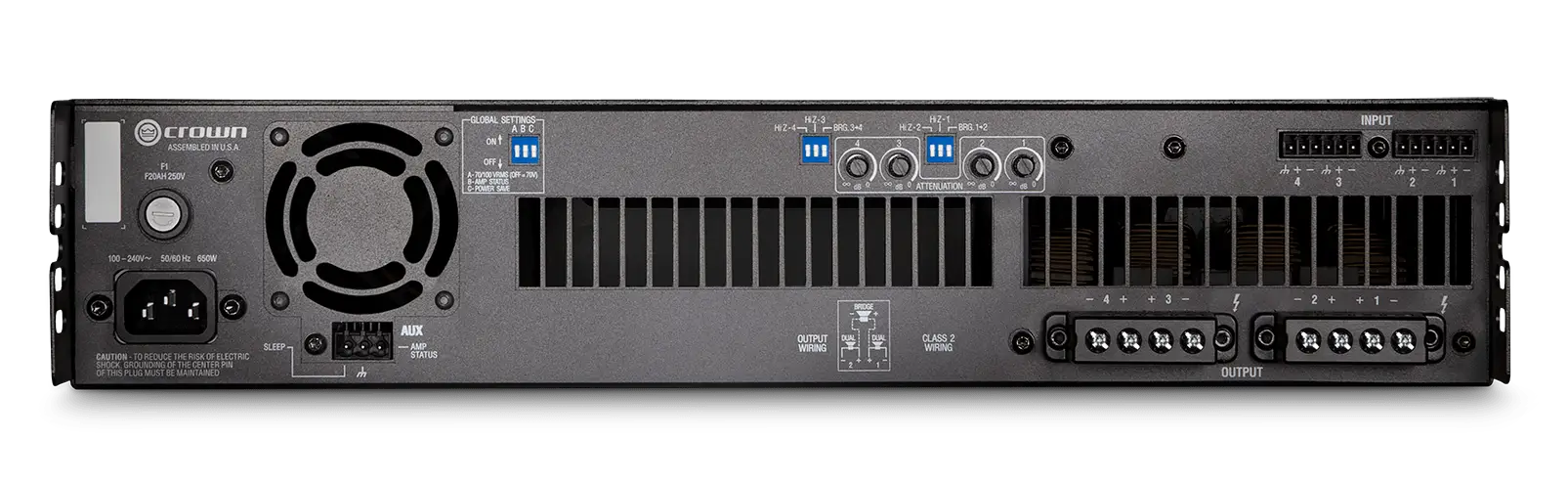 Amplificador analógico de 4 canais, 600W @ 4Ω A, 70V / 100V por canal de saída - Imagem 2